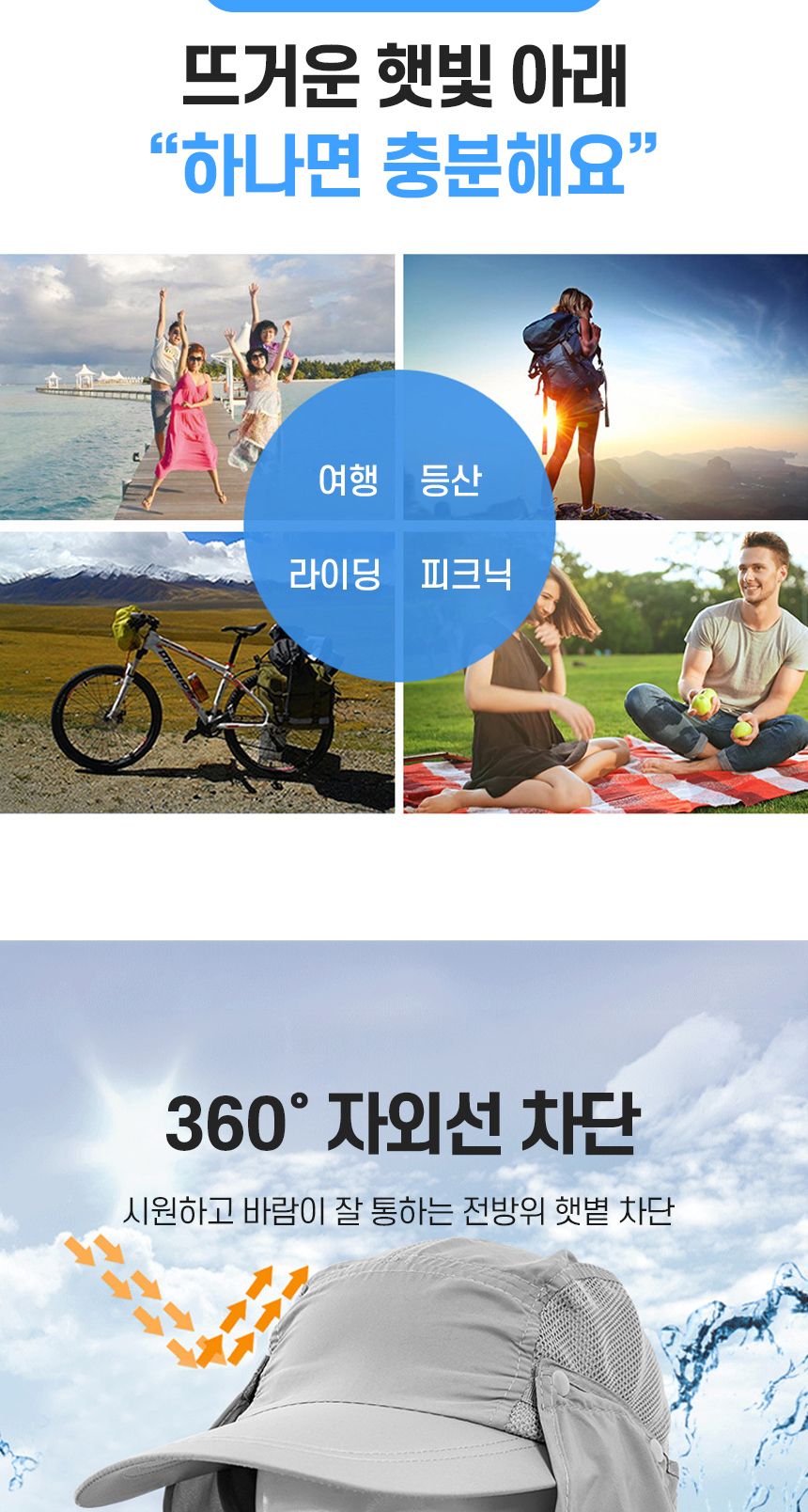 360도 자외선 차단 모자 햇빛차단모자 모자 햇빛가리개모자 스포츠모자 운동모자 레저용모자 레저모자 아웃도어모자 등산용모자 등산모자
