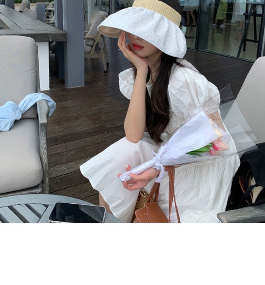 러블리무드 썬캡 플라워썬캡 야외활동선캡 러블리해변선캡 여신선캡 자외선차단선캡 패셔너블한패션 귀여운느낌 고급스러운분위기 고급스런디자인 로맨틱블랙 엣지매력 유니크한 패션의완성 캐주얼모자패션 독특한디자인