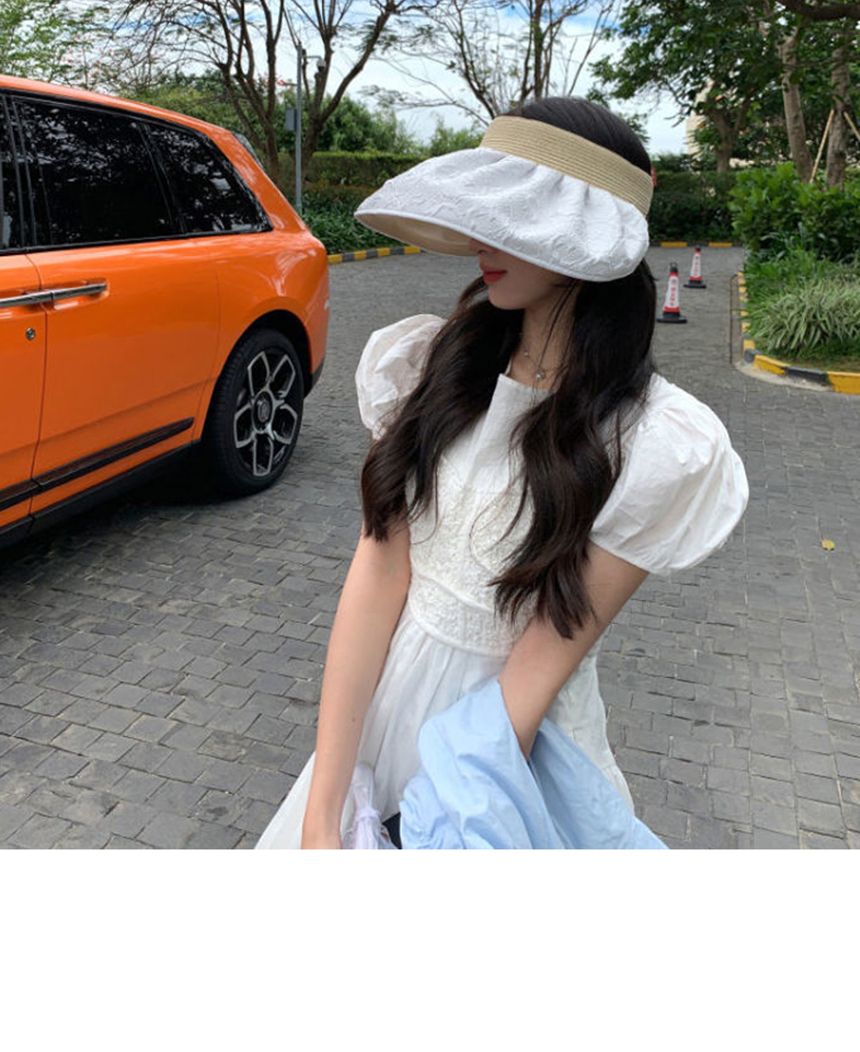 러블리무드 썬캡 플라워썬캡 야외활동선캡 러블리해변선캡 여신선캡 자외선차단선캡 패셔너블한패션 귀여운느낌 고급스러운분위기 고급스런디자인 로맨틱블랙 엣지매력 유니크한 패션의완성 캐주얼모자패션 독특한디자인