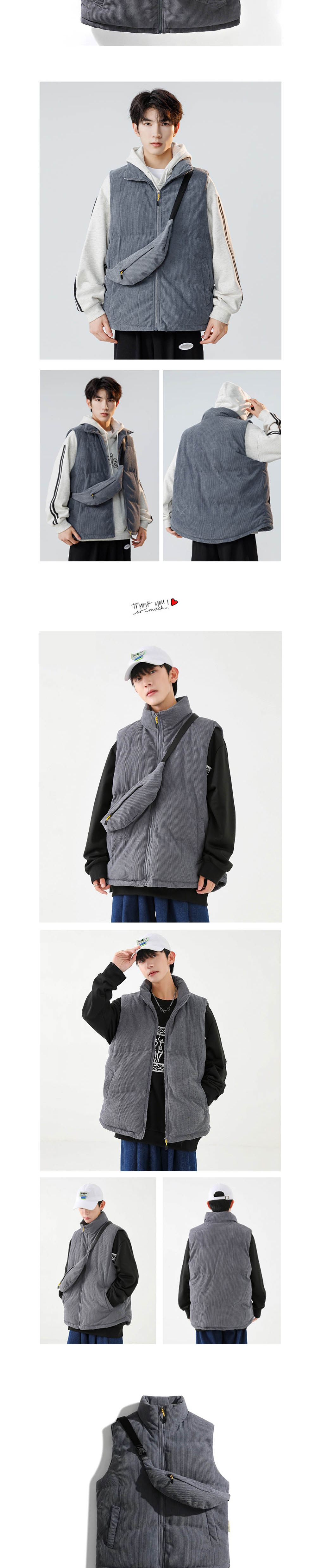 SIS-157 코듀로이 조끼 코듀로이패딩조끼 코듀로이조끼 골덴패딩조끼 골덴베스트 골덴조끼 조끼 패딩조끼 패딩 가방패딩조끼세트 패딩조끼가방세트