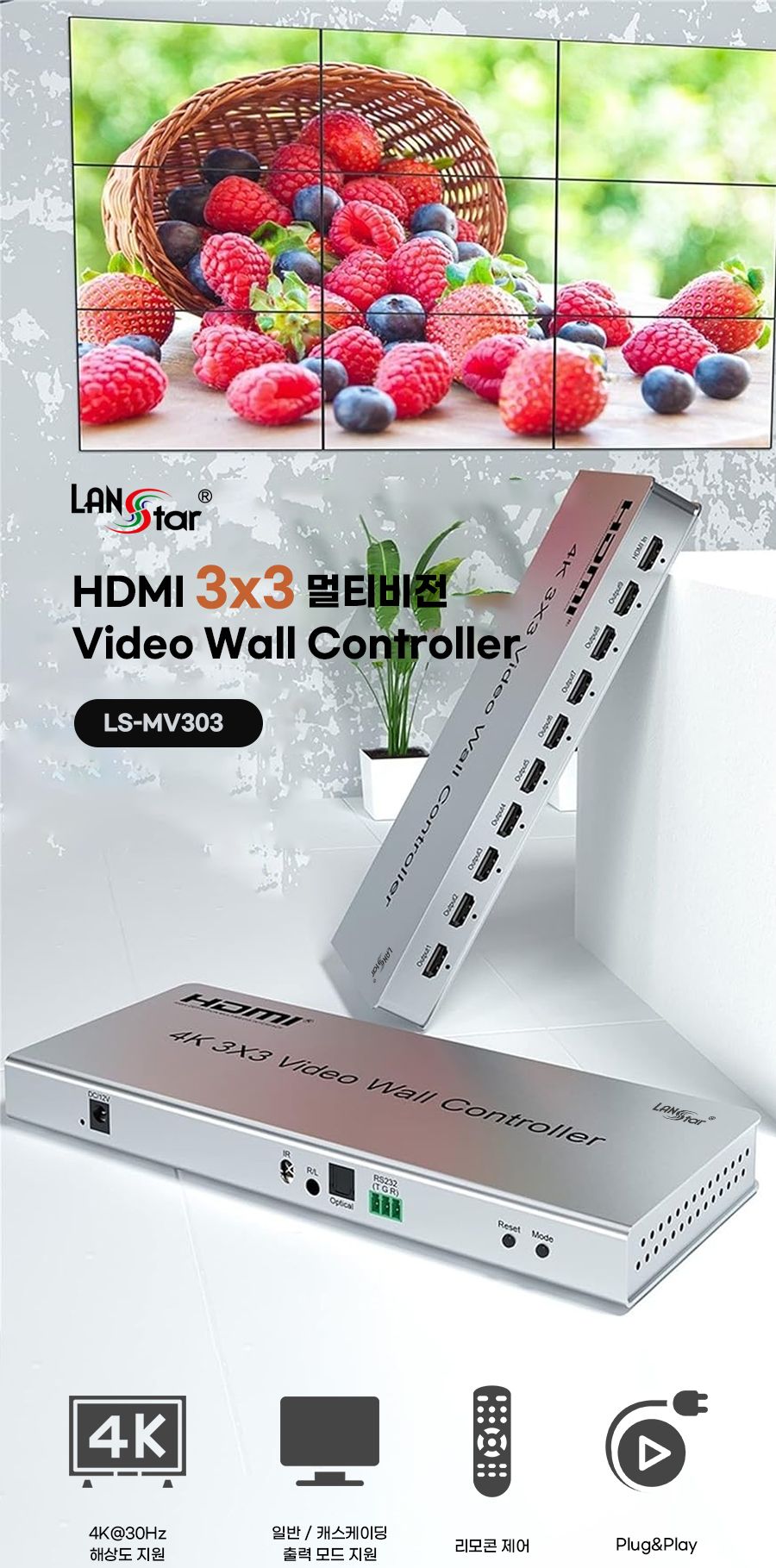 HDMI 3x3 멀티비전 월컨트롤러/HDMI/HDMI멀티비전/HDMI멀티비젼/HDMI컨트롤러/HDMI멀티비전컨트롤러/HDMI멀
