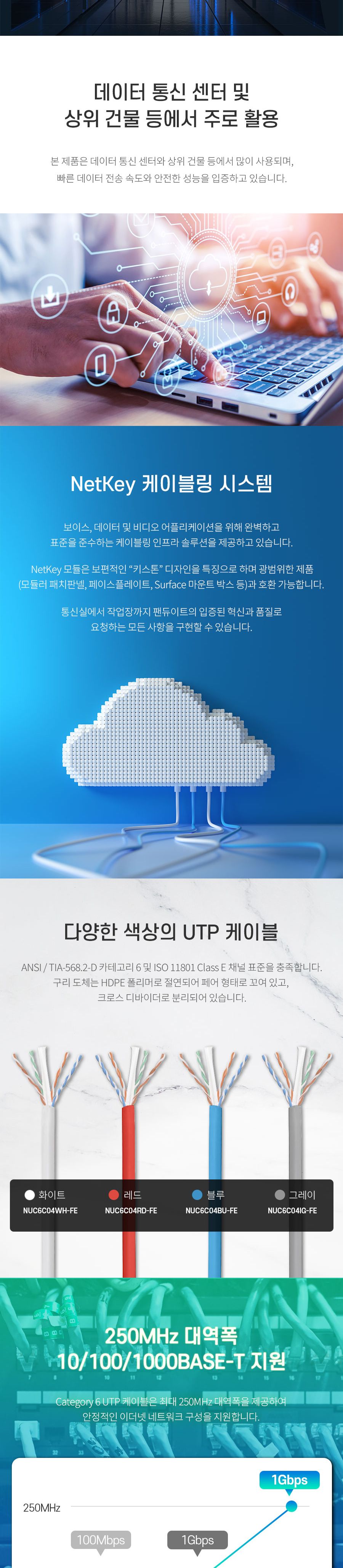 PANDUIT 팬듀잇 CAT.6 UTP 랜케이블 300m 블루 NUC6C04BU-FE/케이블/랜케이블/LAN케이블/랜선/인터넷케이블