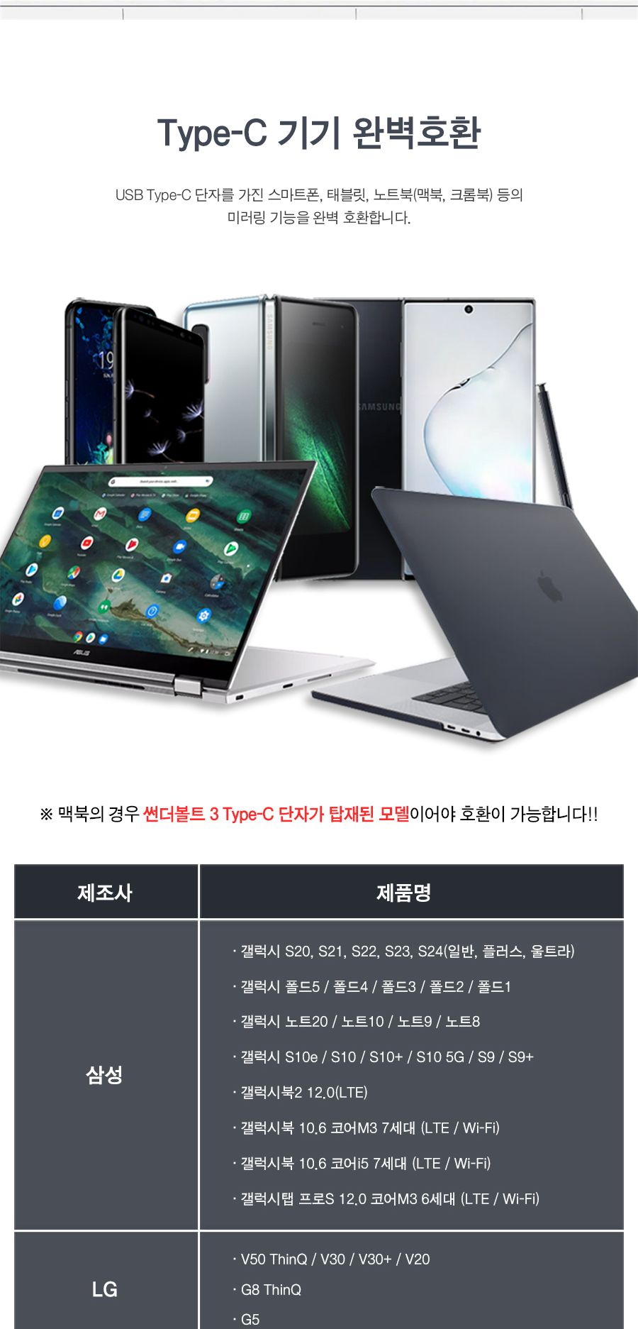 Type C to HDMI 미러링 케이블 4K 60hz (30648)