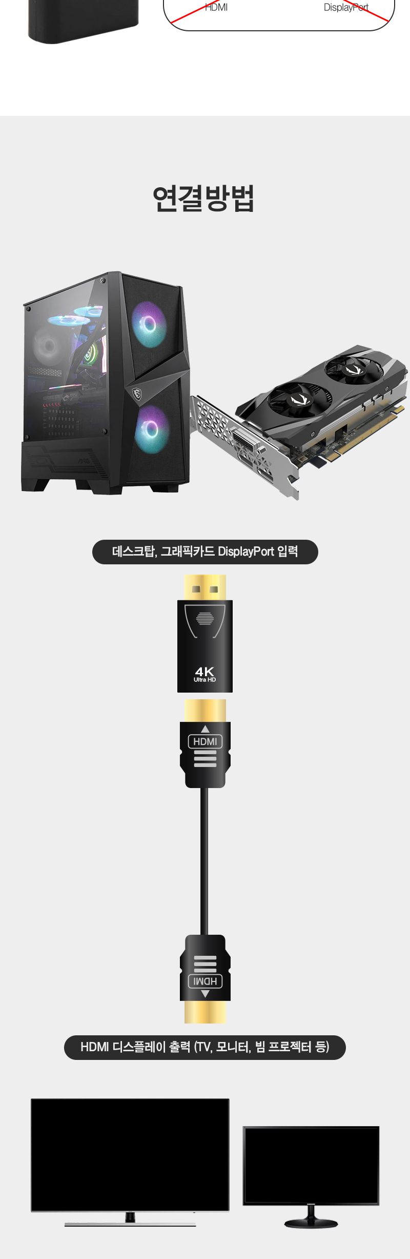 DP to HDMI 젠더. 4K 30hz (30465)