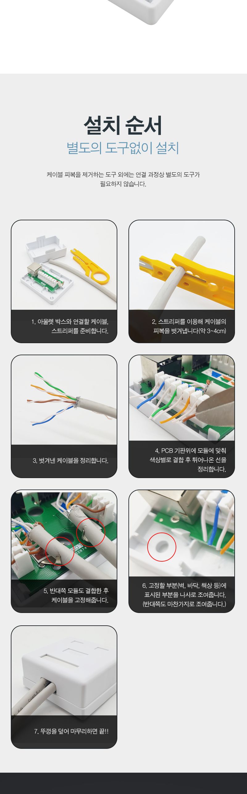 STP Cat.6 노출형 아울렛 박스. 2포트 (30390)