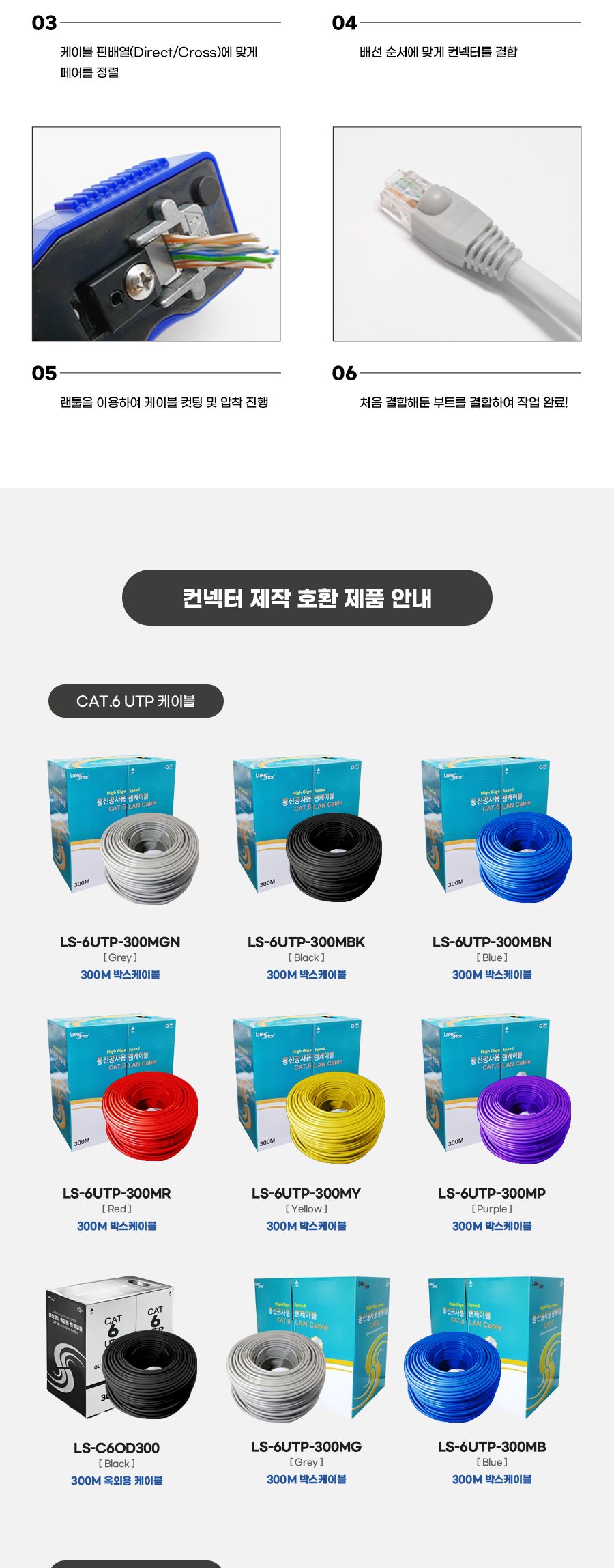 케이블 통과형 모듈러 콘넥터 8P8C. RJ45. CAT.6 UTP입 (40663)/콘넥터/모듈콘넥터/모듈러콘넥터/통과형콘
