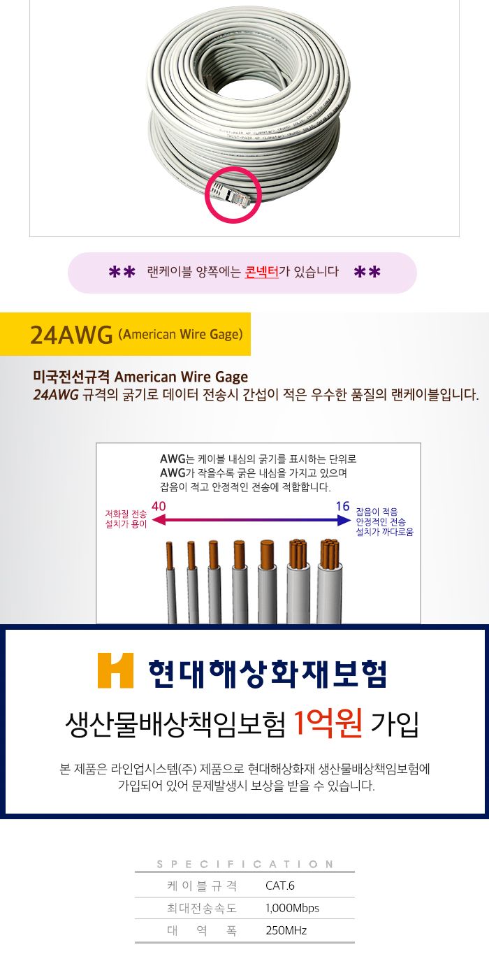 UTP 랜케이블 . CAT.6. BOX. 100M . Grey (10115)/케이블/랜케이블/인터넷케이블/인터넷선/컴퓨터랜선/컴퓨