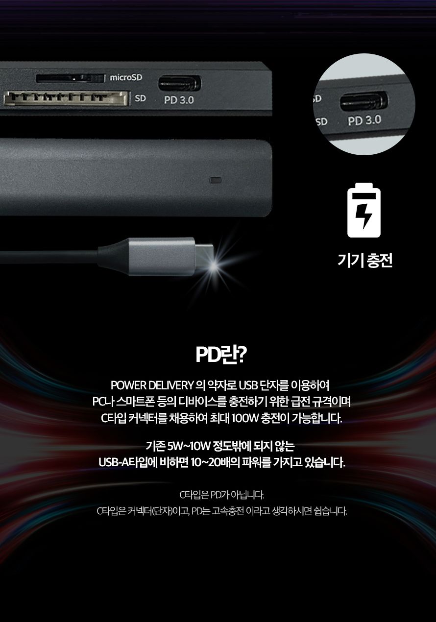 애니포트 AP-TC71PHS (USB허브 7포트 멀티포트) (무전원 C타입)/허브/컴퓨터허브/PC허브/네트워크허브/USB