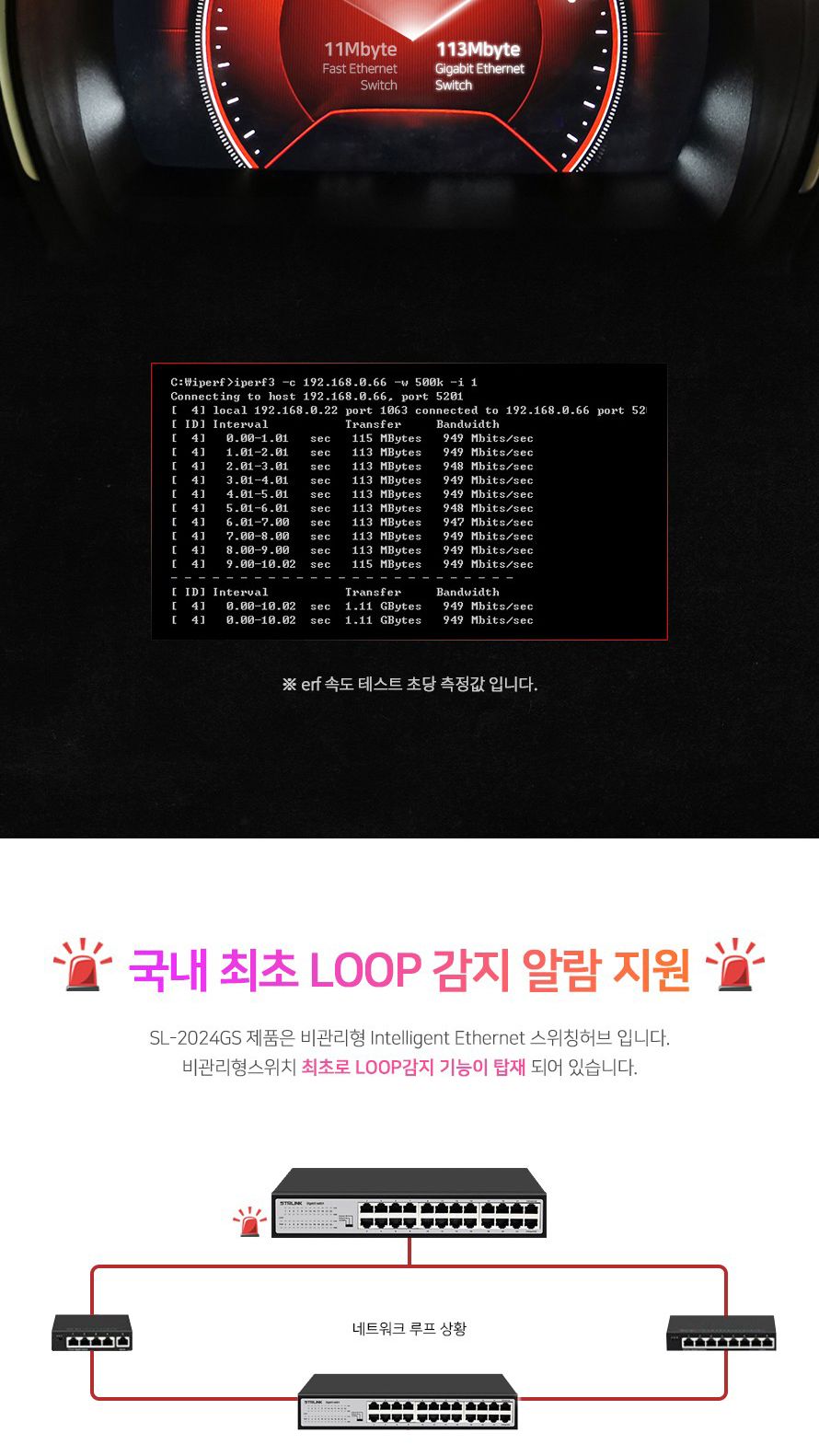 스타링크 24포트 기가비트 스위칭허브 SL-2024GS/스위칭허브/네트워크장비/네트워크용품/허브/인터넷연결/