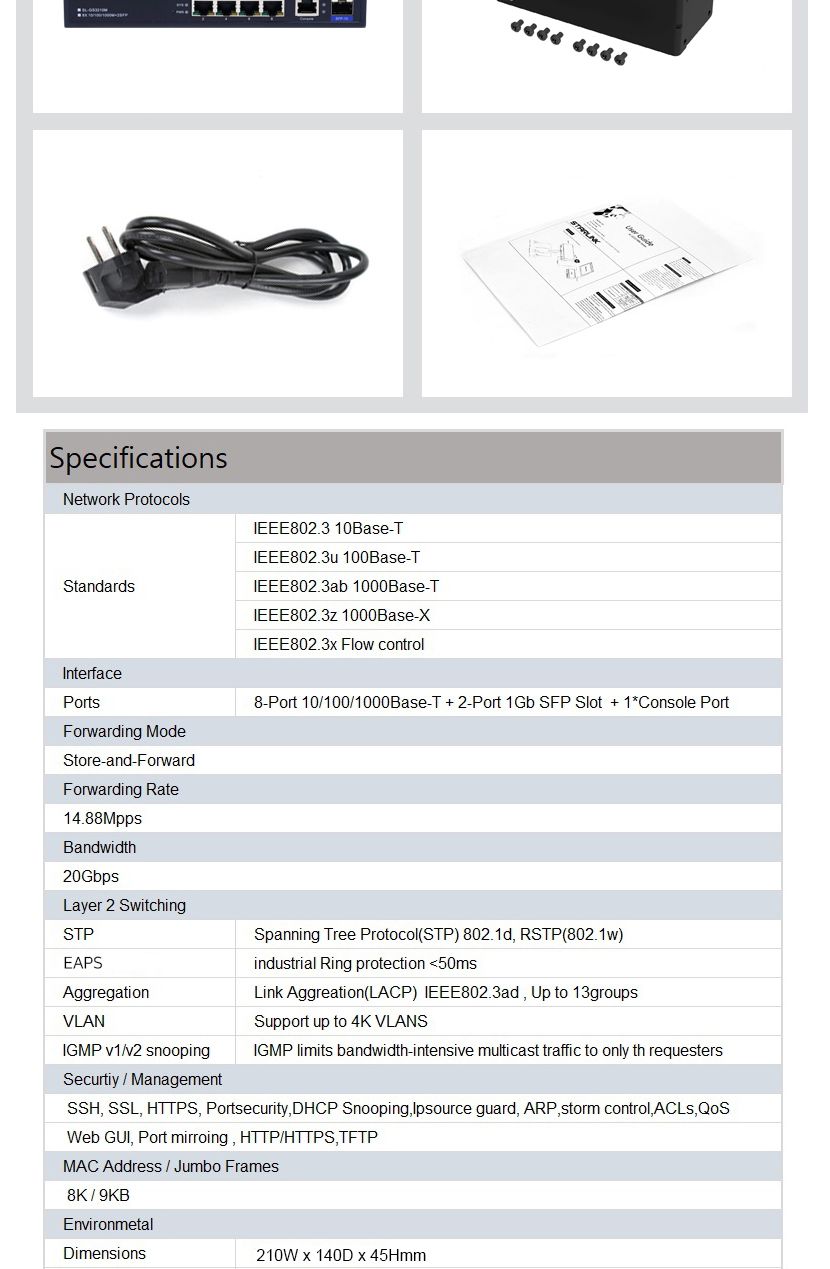 스타링크 8포트+2SFP+1GE 기가비트 L2 스위칭허브 SL-GS3210M v2/스위칭허브/네트워크장비/네트워크용품/허