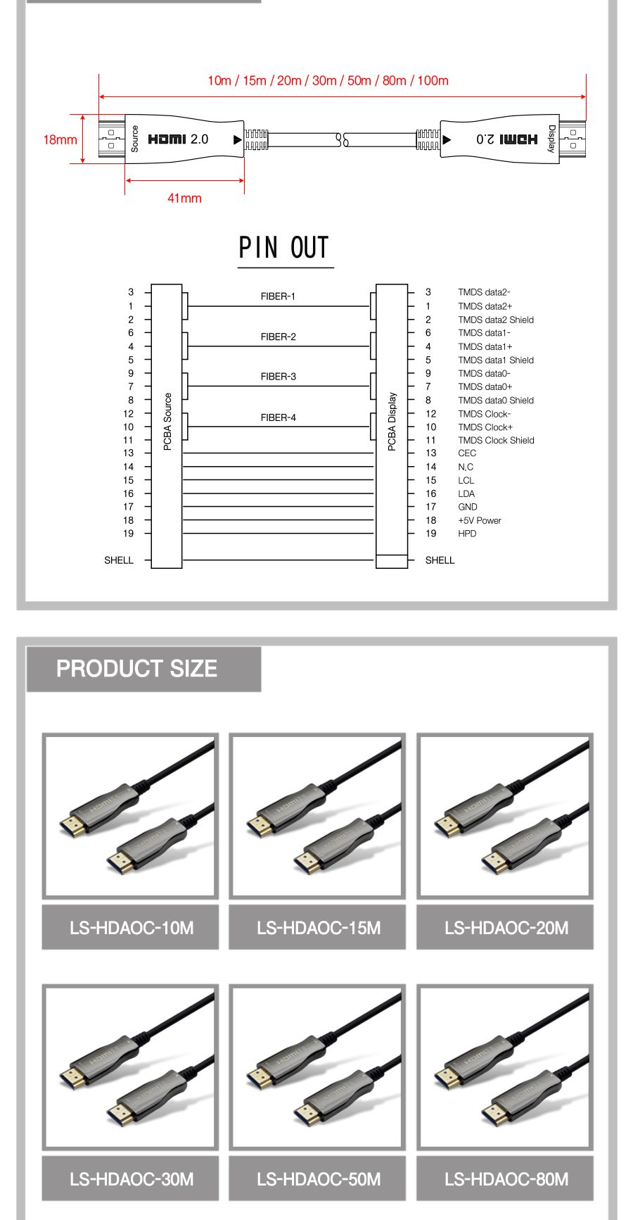 HDMI 2.0 AOC케이블 50M (30667)/케이블/컴퓨터케이블/PC케이블/광케이블/HDMI광케이블/AOC광케이블/영상케