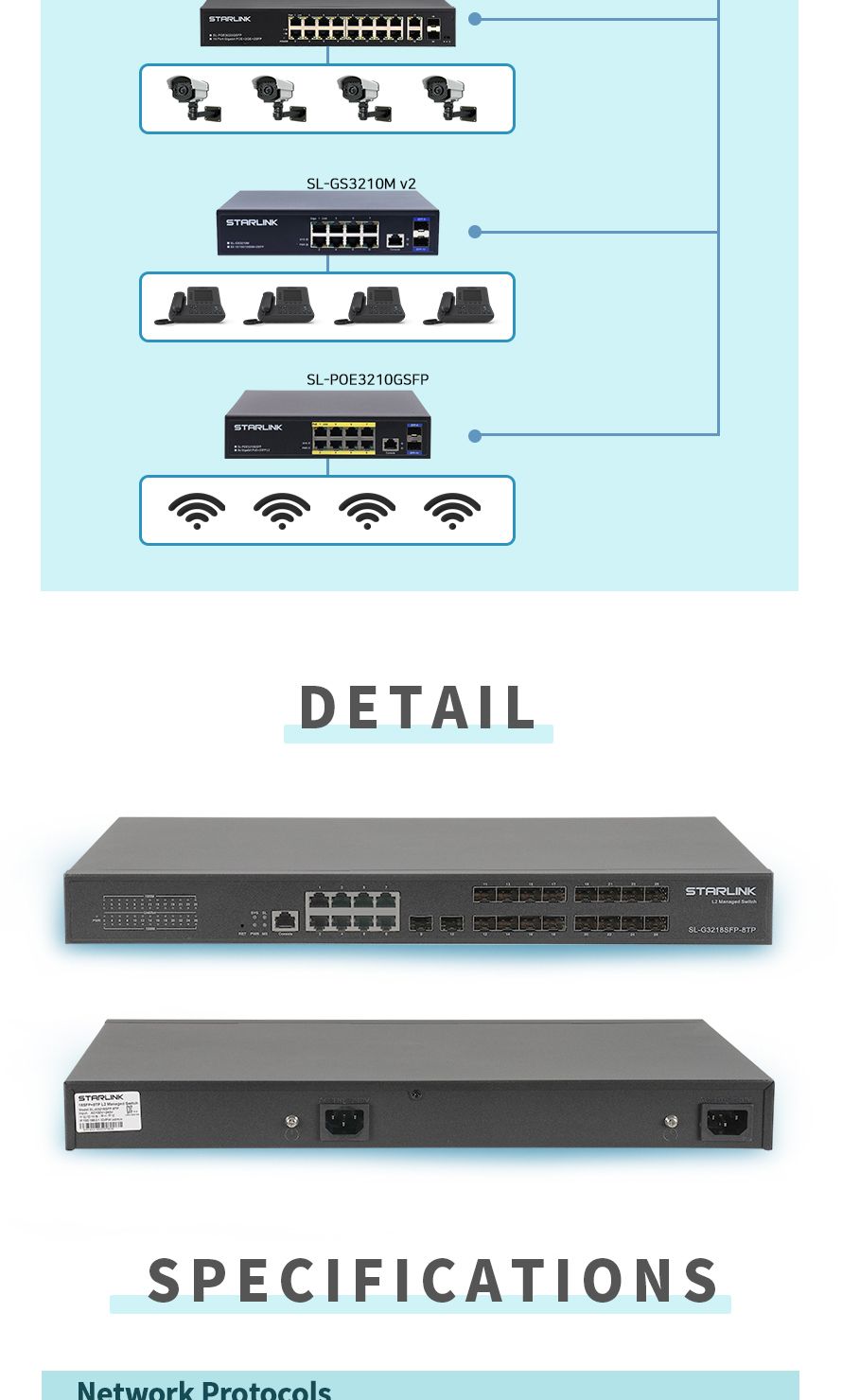 스타링크 18포트 SFP+8TP L2 Managed 광스위칭허브 SL-G3218SFP-8TP/광스위칭허브/18포트스위칭허브/18포트