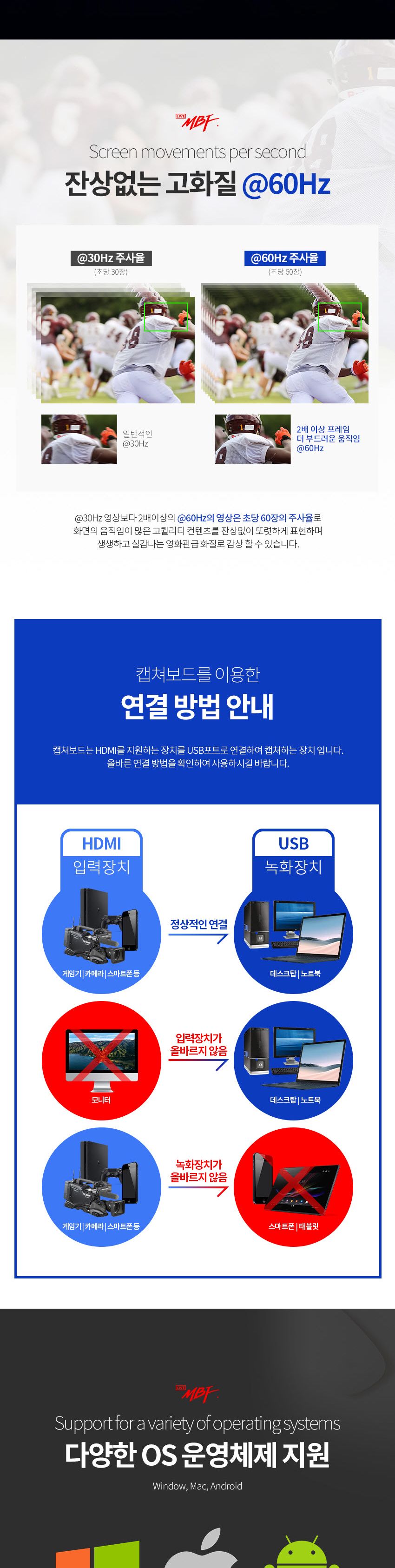 엠비에프 HDMI USB2.0 캡쳐보드 젠더 MBF-UHCP-G/젠더/캡쳐보드젠더/HDMI젠더/HDMI캡쳐보드젠더/HDMI20젠더