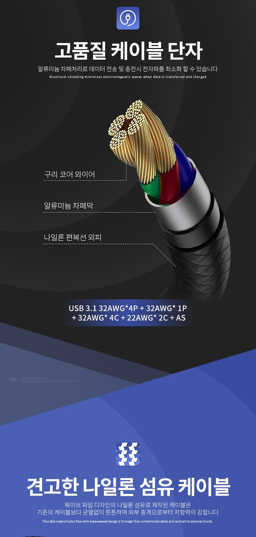 엠비에프 USB 3.1GEN2 CM-CM CABLE 0.5M MBF-U31-05/USB케이블/케이블/CMCM케이블/CMCM/USB31GEN2CMCM/USB3