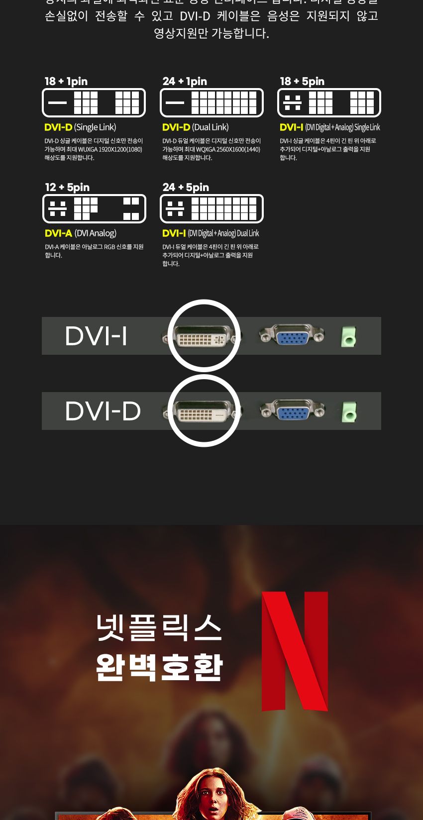 엠비에프 C타입 to DVI-D 미러링 컨버터 케이블 1.8m/DVID미러링컨버터케이블/DVID컨버터케이블/DVID케이블