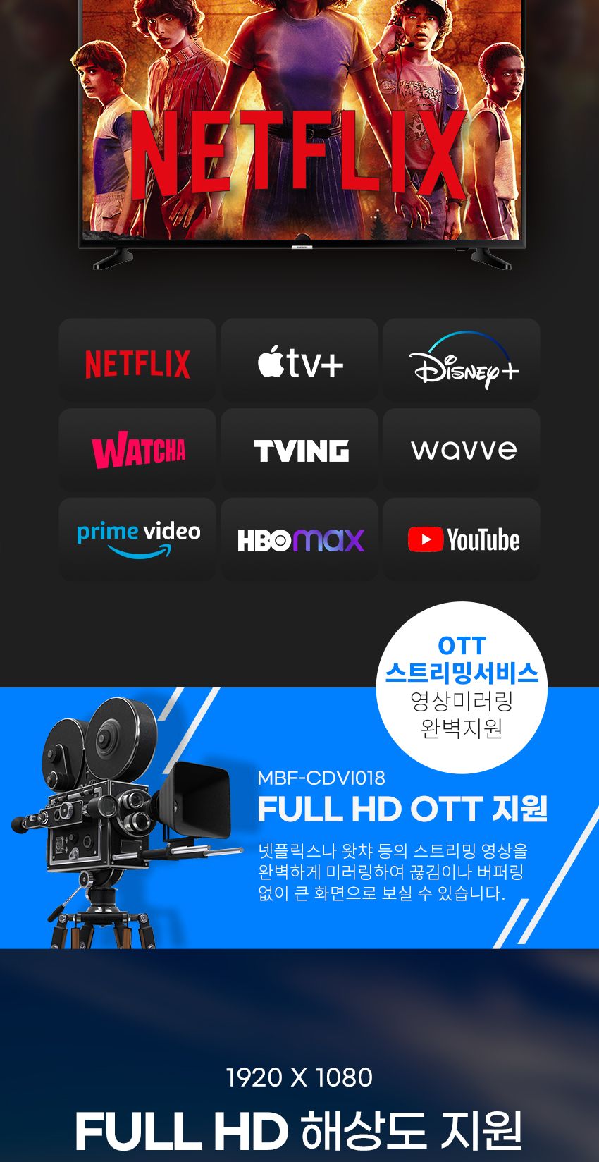 엠비에프 C타입 to DVI-D 미러링 컨버터 케이블 1.8m/DVID미러링컨버터케이블/DVID컨버터케이블/DVID케이블