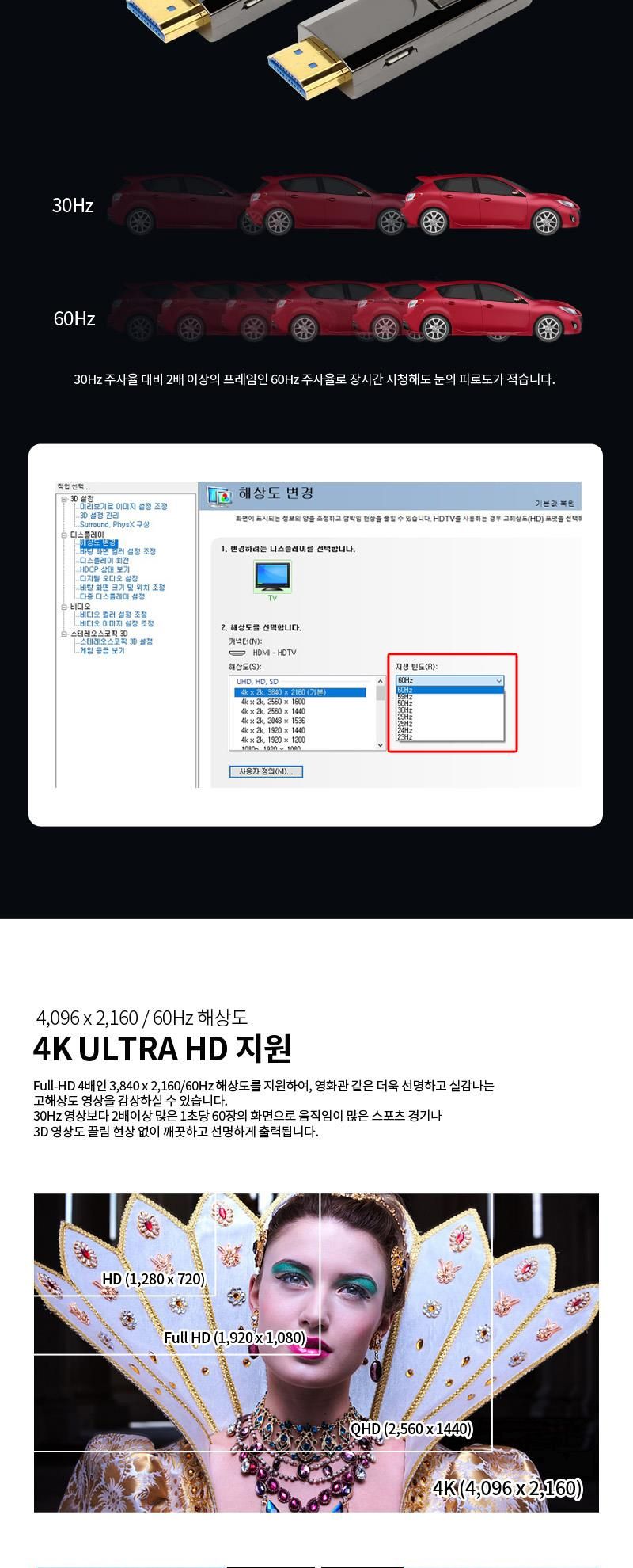 엠비에프 HDMI 2.0 AOC 하이브리드 분리형 광케이블 70M MBF-DAOC2070/케이블/컴퓨터케이블/PC케이블/광케