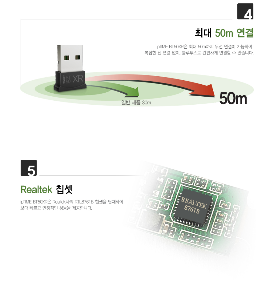 ipTIME BT50XR 블루투스 5.0 USB 동글 화이트/무선연결동글동글/동글이/USB동글/무선동글/무선USB동글/키보