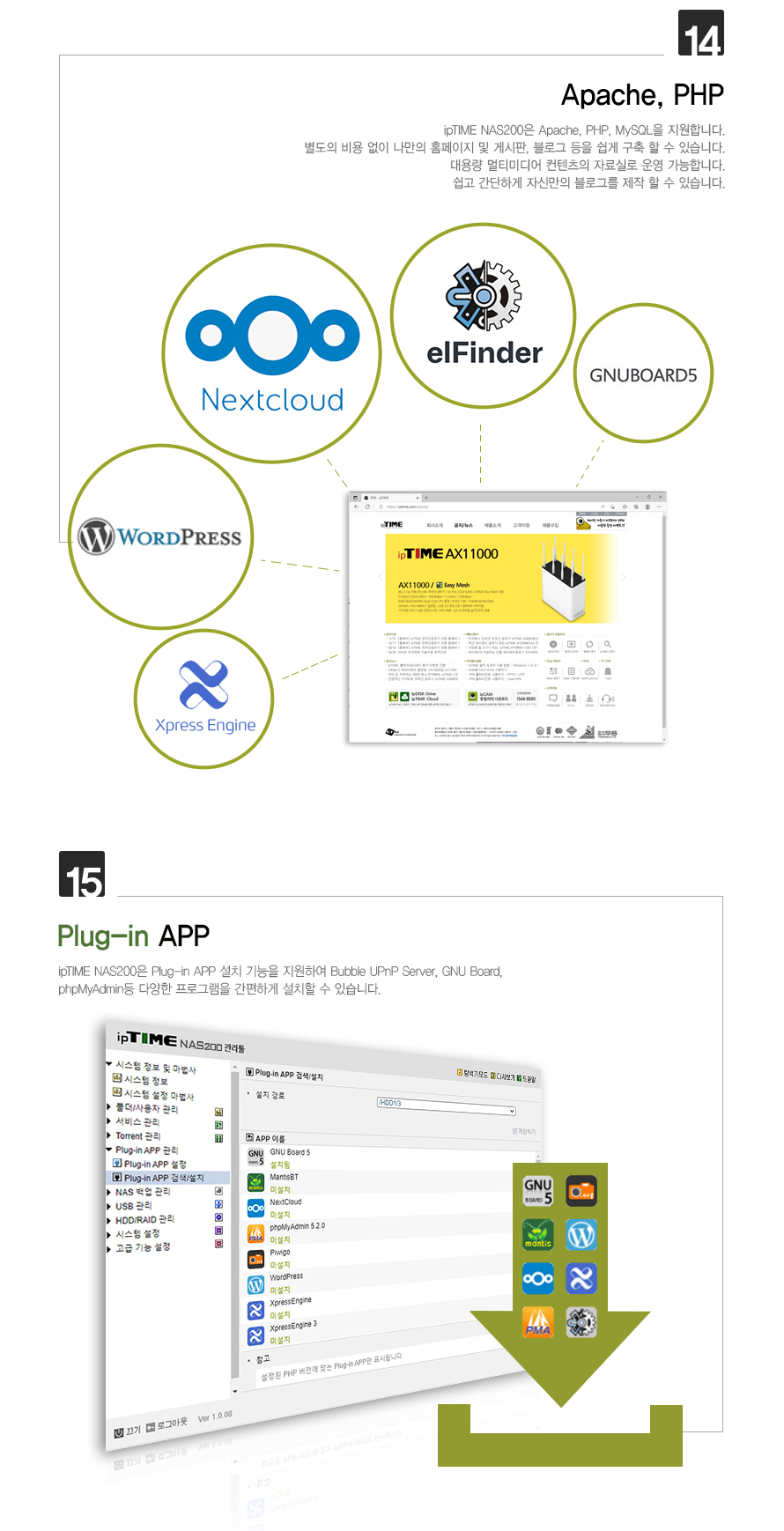 ipTIME NAS200 2베이 나스 NAS 인텔 쿼드코어 CPU/서버/컴퓨터서버/PC서버/파일서버/파일저장/컴퓨터저장/P