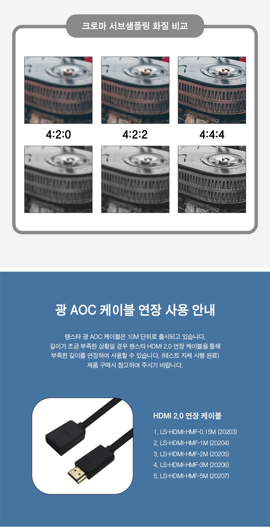 HDMI2.0 광 AOC 배관용 분리형 케이블 15m (30728)/광케이블/배관용케이블/배관용분리선/분리형케이블/AOC