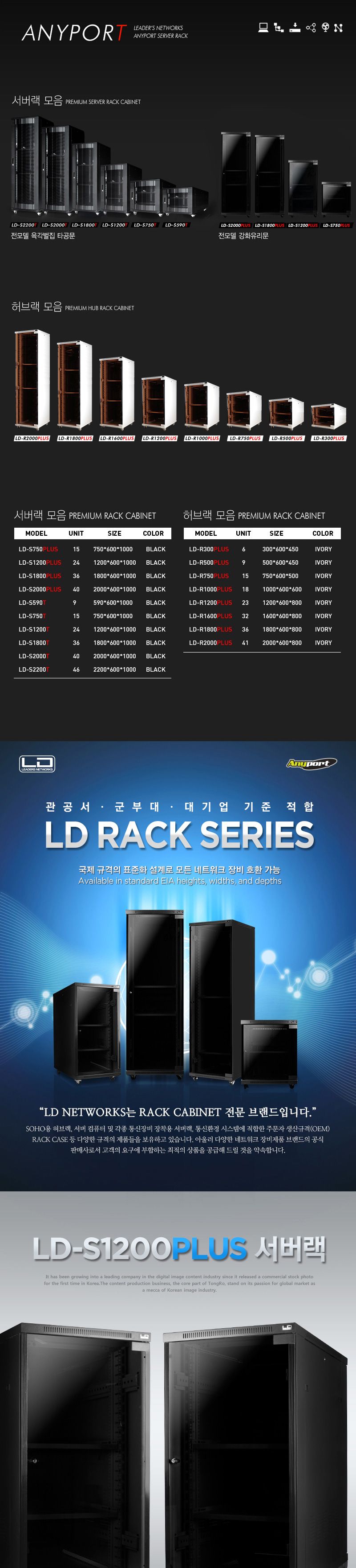 엘디네트웍스 LD-S1200 PLUS 24U 케이지너트 서버랙/허브랙추천/허브캐비넷/캐비넷렉추천/통신랙추천/네트