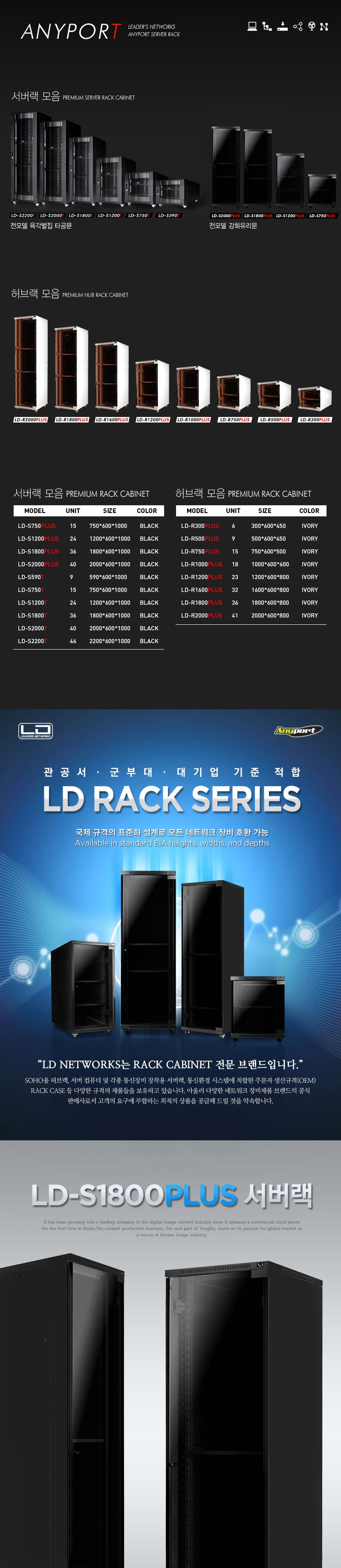 엘디네트웍스 LD-S1800 PLUS 36U 케이지너트 서버랙/허브랙추천/허브캐비넷/캐비넷렉추천/통신랙추천/네트