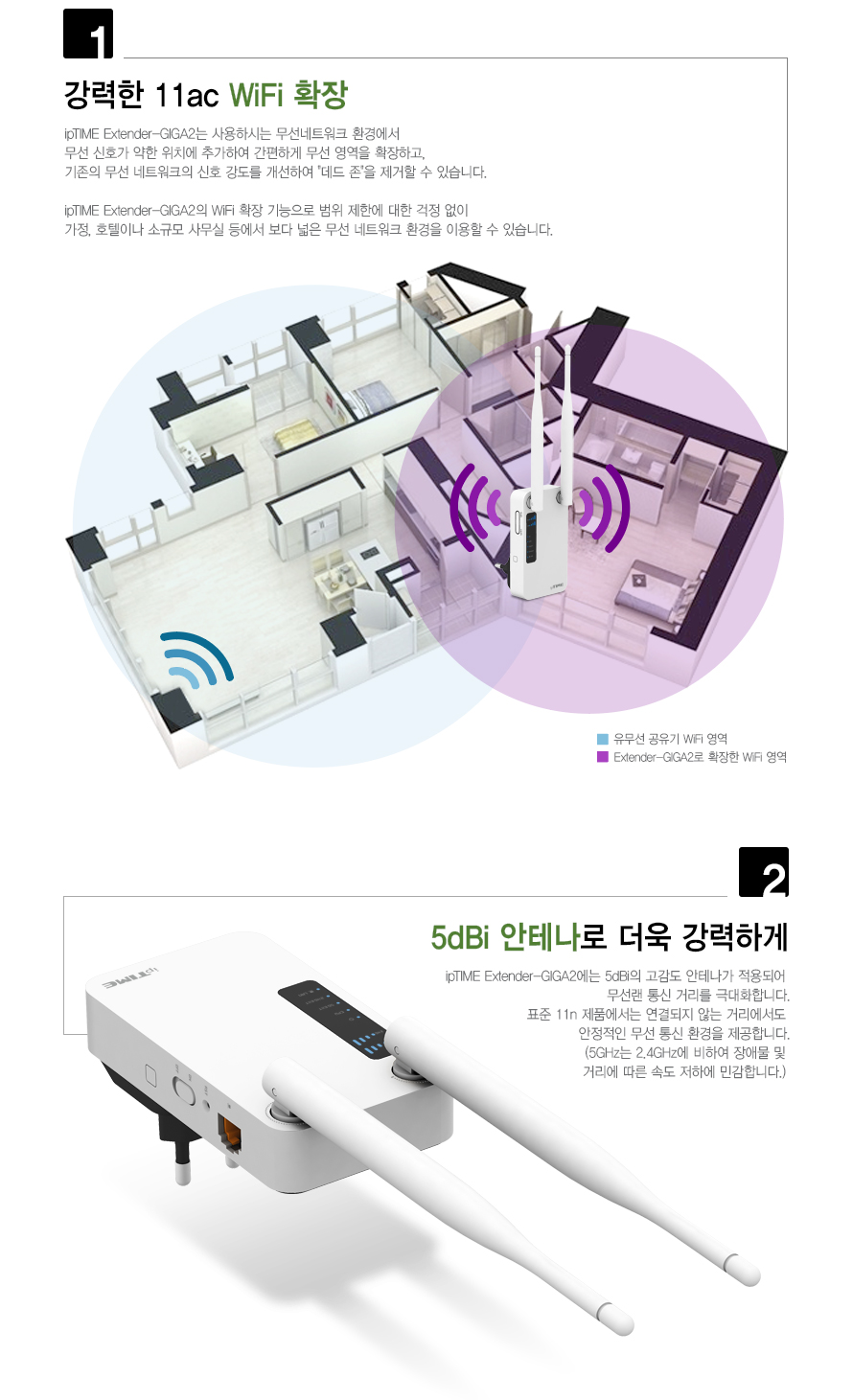 ipTIME EXTENDER-GIGA2 무선AP 무선확장기/확장기/선없는확장기/무선확장기/화이트확장기/흰색확장기/백색