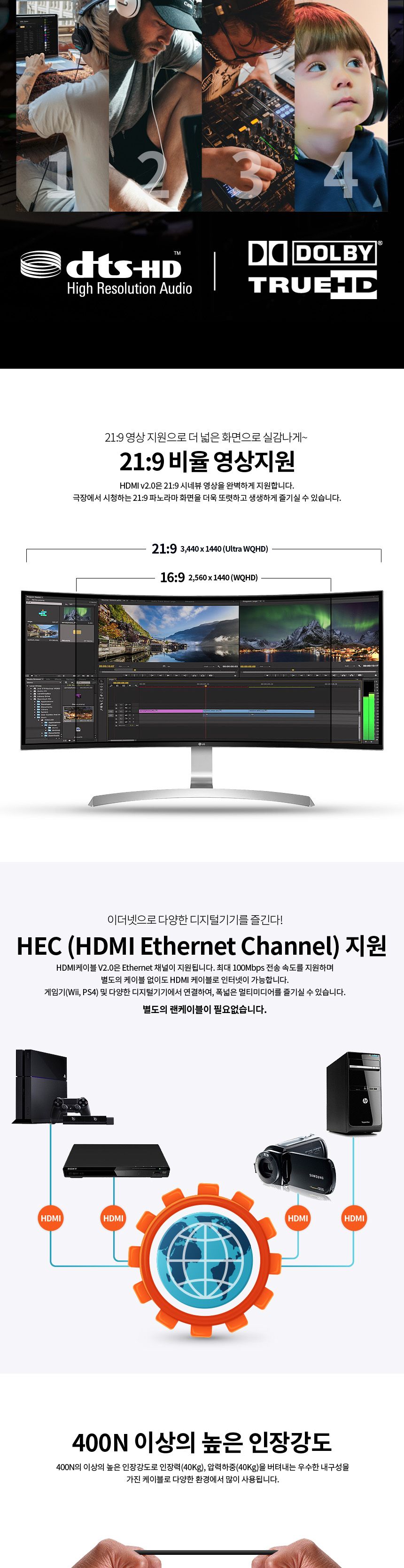 파워랜 PL064 HDMI 2.0 AOC 광케이블 30m PL-HAOC2030/케이블/HDMI케이블/연장케이블/데이터전송/모니터케