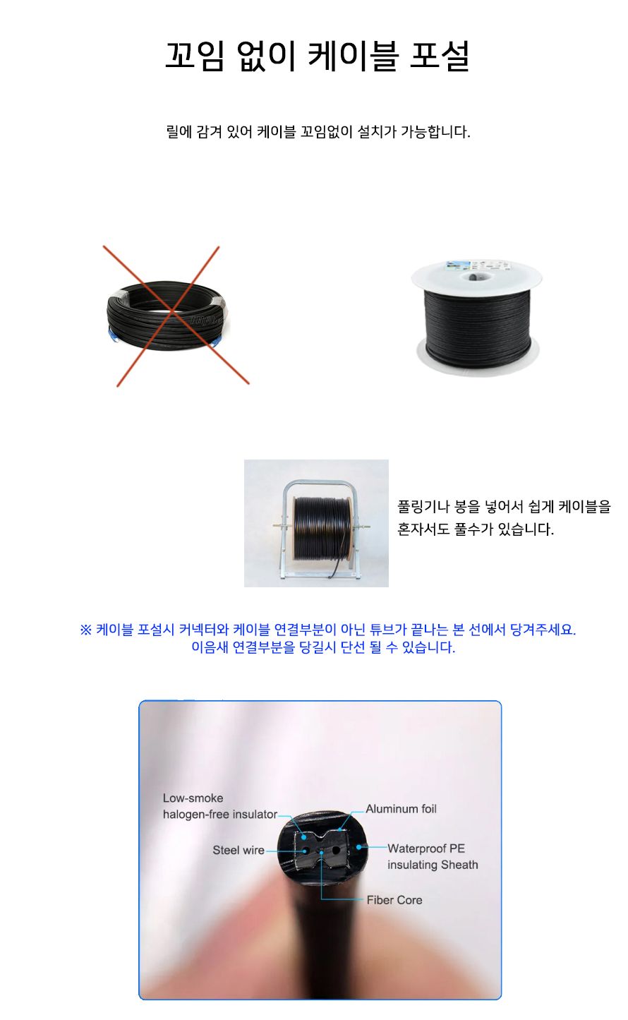 스타링크 SC-SC 싱글모드 1코어 옥외용 광케이블 FTTH 드롭케이블 300M SL-FC300/광케이블/옥외용광케이블/