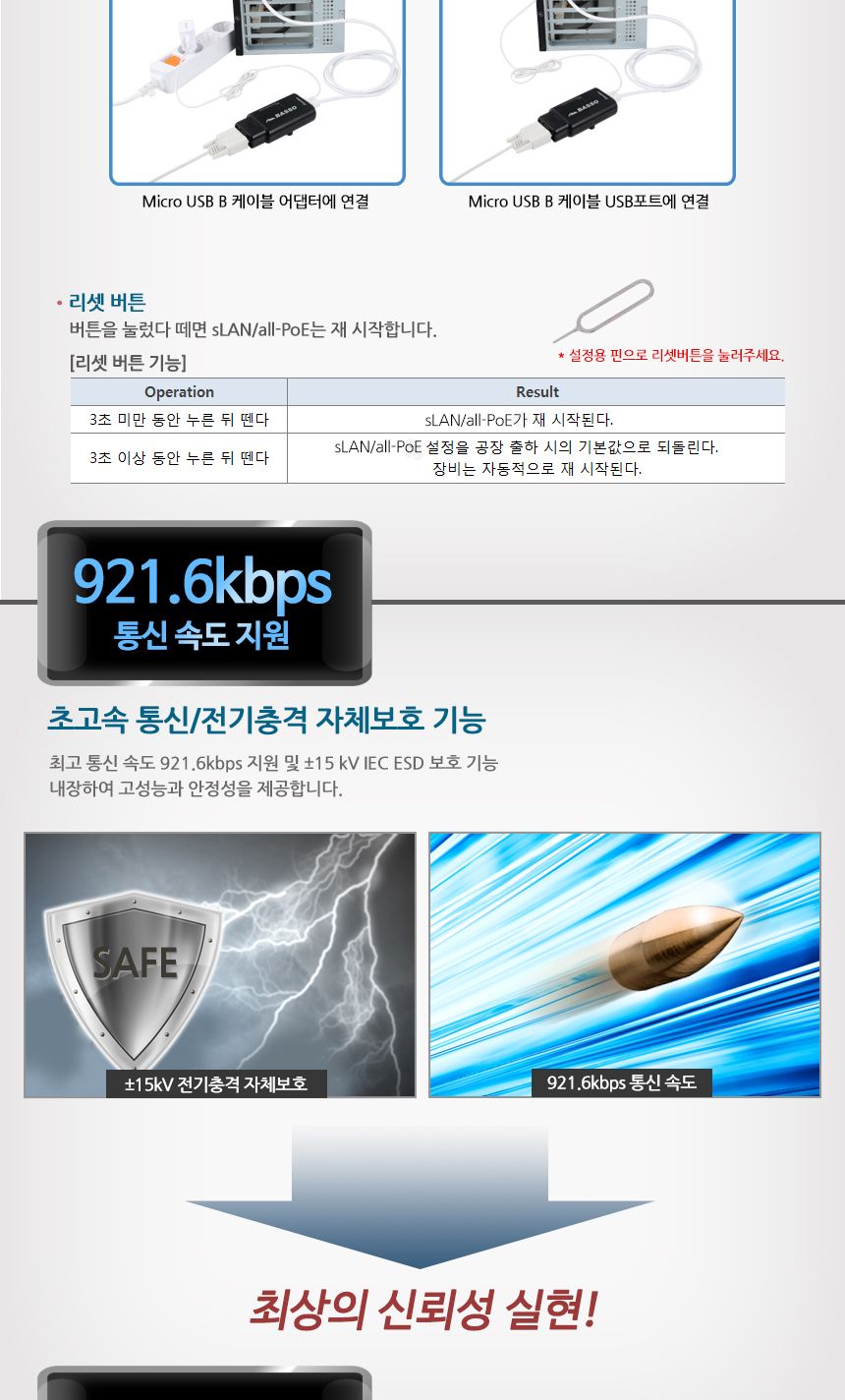 시스템베이스 SLAN all-POE RS232 RS422 RS485 to LAN-PoE 컨버터/산업용컨버터/유선게이트웨이컨버터/초소