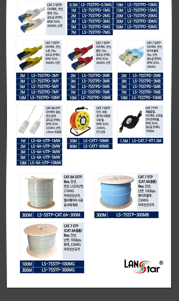 CAT.6A UTP CAT.7 UTP 케이블 5M (10805)/UTP/UTP케이블/UTP선/UTP다이렉트케이블/UTP다이렉트선/CAT6AUTPC