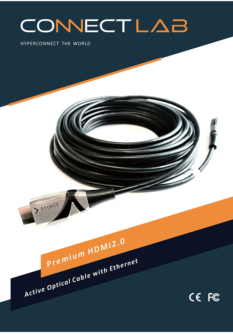 커넥트랩 HDMI2.0 4K 60Hz AOC 하이브리드 광케이블 10M COHI2-10/광케이블/HDMI케이블/컴퓨터케이블/PC케