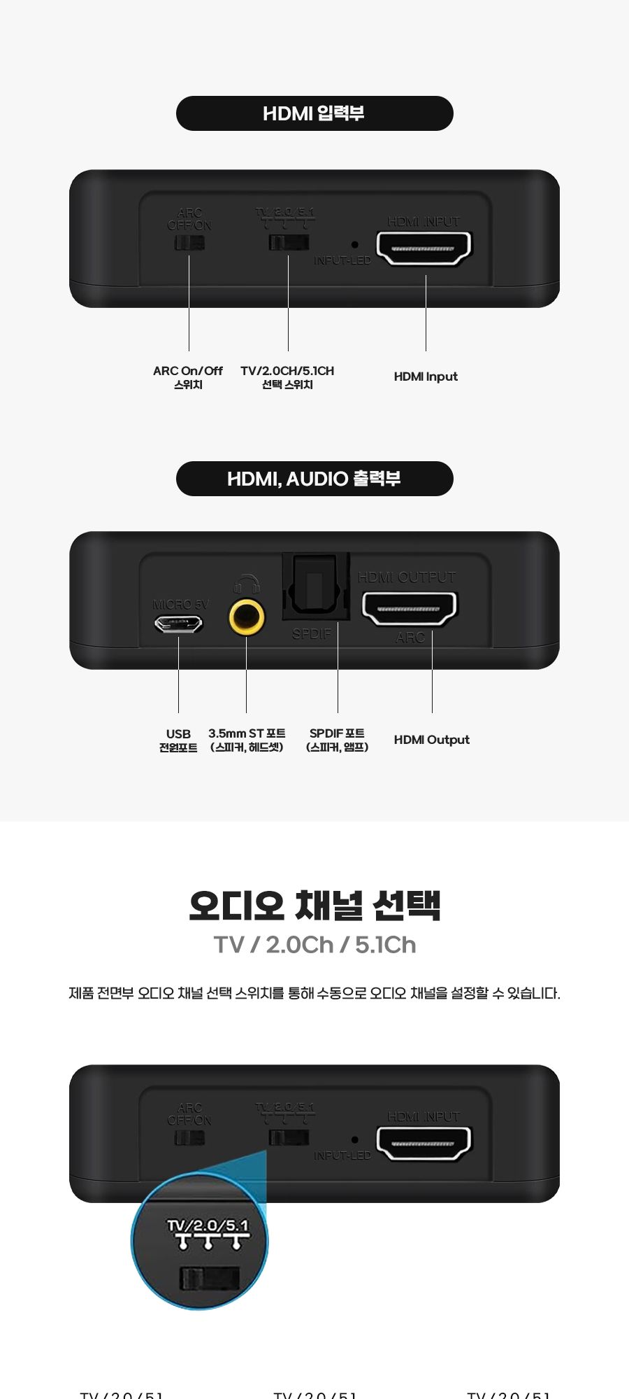 HDMI2.0버전 오디오 추출 컨버터 HDMI to AV (30776)/오디오컨버터/스마트기기컨버터/다용도컨버터/음향컨