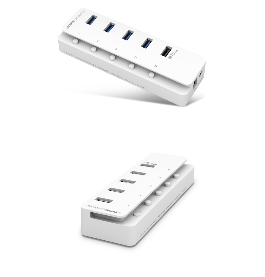 ipTIME UH1005QC USB3.2 GEN2 QC3.0 지원 USB 허브/멀티허브/스마트USB허브/QC30USB허브/USB충전포트/USB허