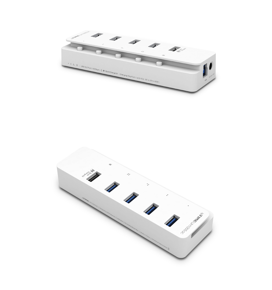 ipTIME UH1005QC USB3.2 GEN2 QC3.0 지원 USB 허브/멀티허브/스마트USB허브/QC30USB허브/USB충전포트/USB허