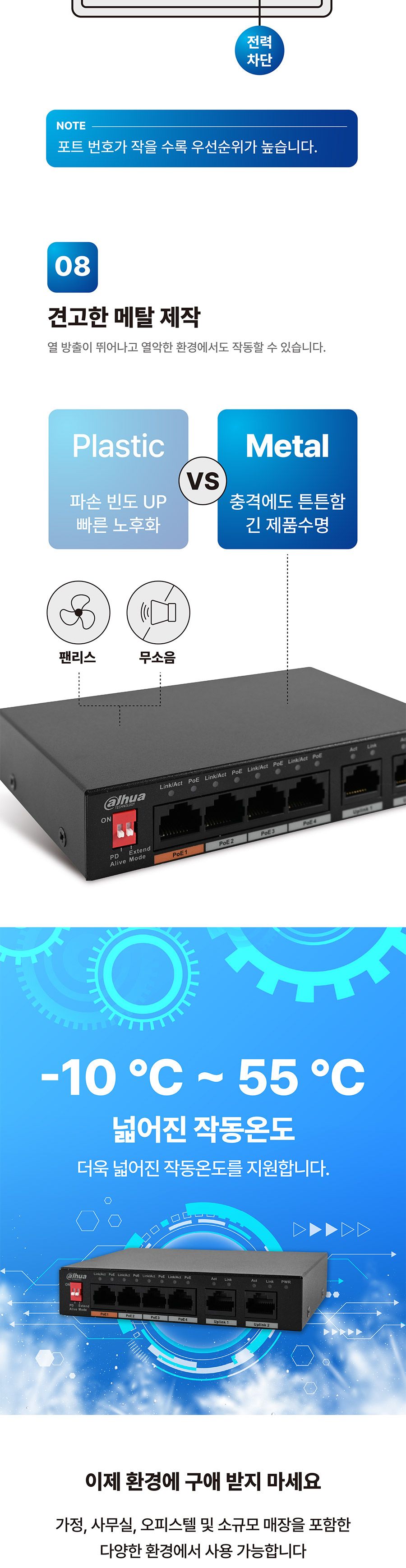 다후아 PFS3006-4ET-60 POE 4포트+Uplink 2포트 스위칭허브/스위칭허브/네트워크허브/인터넷연결허브/랜선