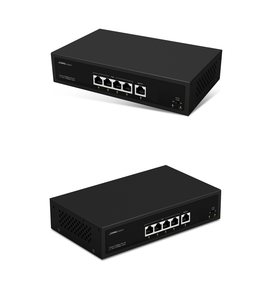 ipTIME POE401 POE 스위칭허브 4포트 POE 65W 1포트/POE스위칭허브/POE4포트스위칭허브/4포트스위칭허브/포