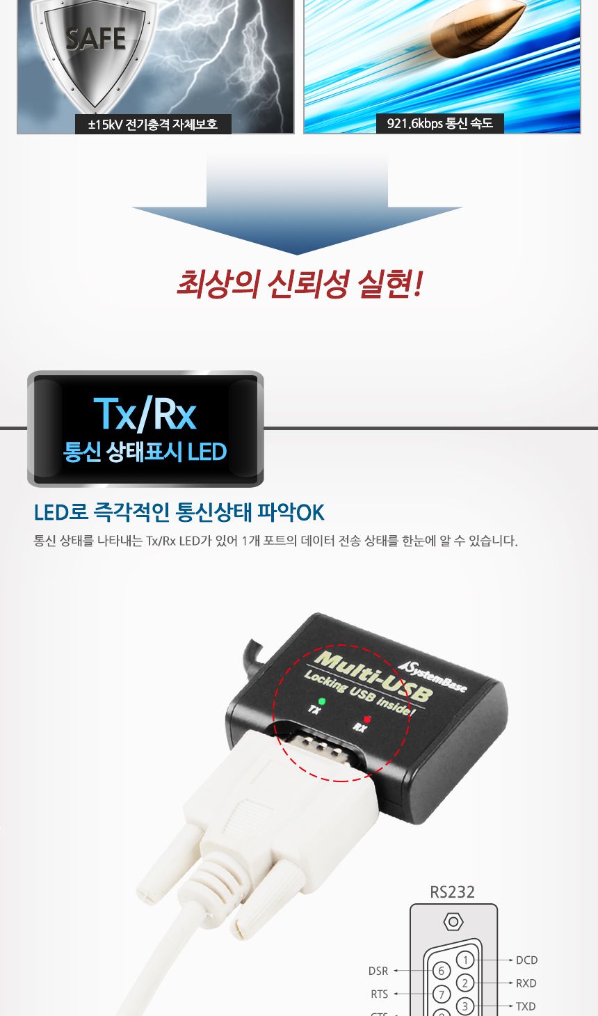 시스템베이스 1포트 USB to RS232 시리얼 컨버터/시리얼컨버터/컨버터/컨버터장비/1포트USBTORS2321포트USB