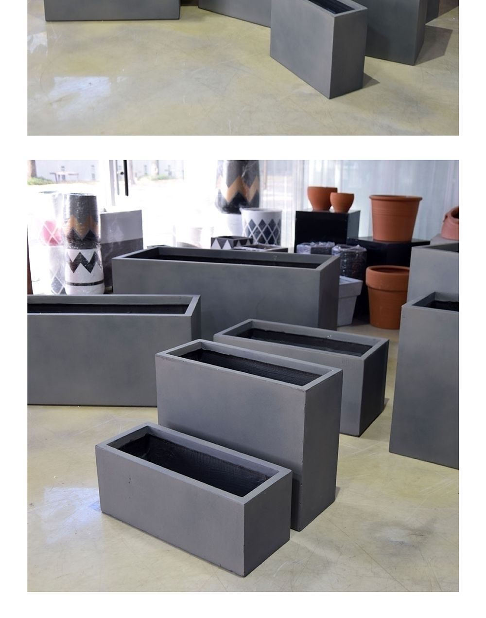 (그레이) 모던 FRP 정사각 화분 30x30x30/사각화분/물빠짐화분/가정용화분/인테리어화분/원예화분/매장화분