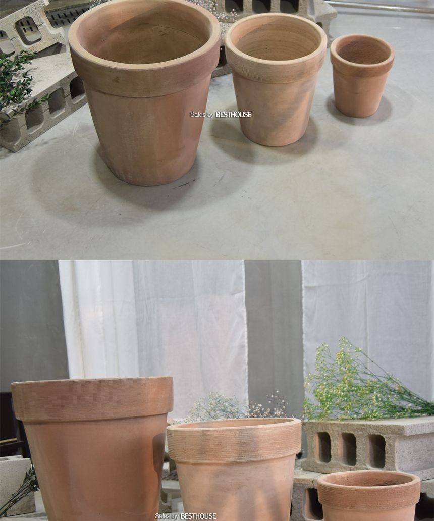 (초코) 3개셋베트남 토분 화분 CV0311 턱소보로 20x22 31x33 40x44cm/화분/토분/빈티지화분/빈티지토분/식