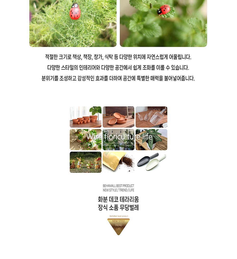 (대 30개셋트) 화분 데코 테라리움 장식 소품 무당벌레/테라리엄/화분데코/화분장식/화분장식소품/화분인테