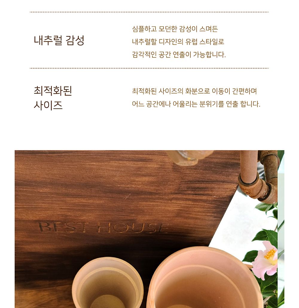 베트남 토분 살구색 키큰기본형 알토플라워 24x27cm/화분/토분/빈티지화분/빈티지토분/식물화분/꽃화분/모