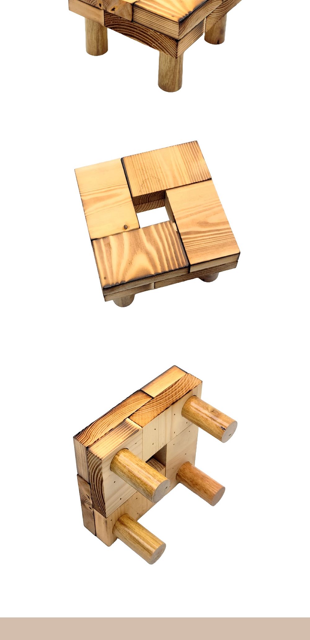 격자형 우드 미니 화분받침대 정사각 14x14x10cm/화분거치대/화분받침대/토분받침대/가정용화분받침/원예용