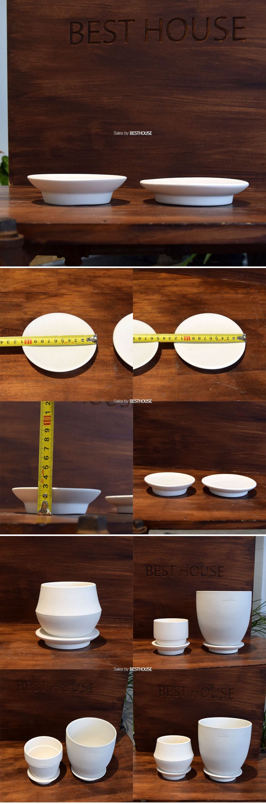 (D11 (외경11cm)) 더플라워포터리 퓨어 화이트 토분 평받침 - 플랫/토분받침/토분받침대/원형화분받침/원형