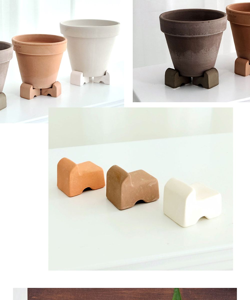 (아레나(살구색)) 더플라워포터리 토분받침 블럭 4.5x3x3.5cm (3개셋트)/토분받침/토분받침대/원형화분받침