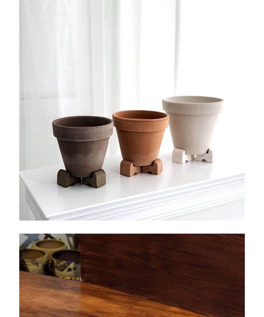 (아레나(살구색)) 더플라워포터리 토분받침 블럭 4.5x3x3.5cm (3개셋트)/토분받침/토분받침대/원형화분받침
