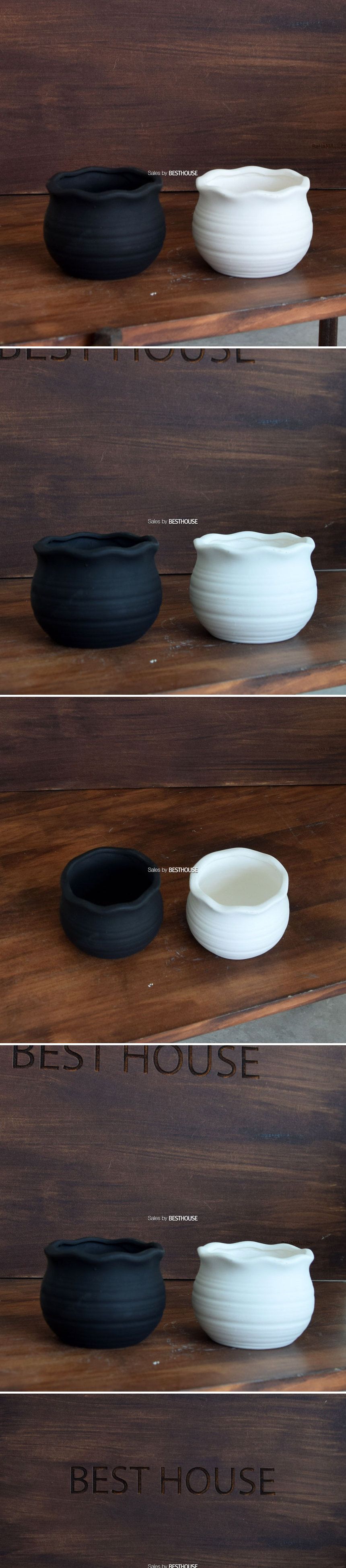 (화이트) 더플라워포터리 미니토분 프릴 낮은단지 9x7cm/화분/토분/인테리어/인테리어화분/인테리어토분/분