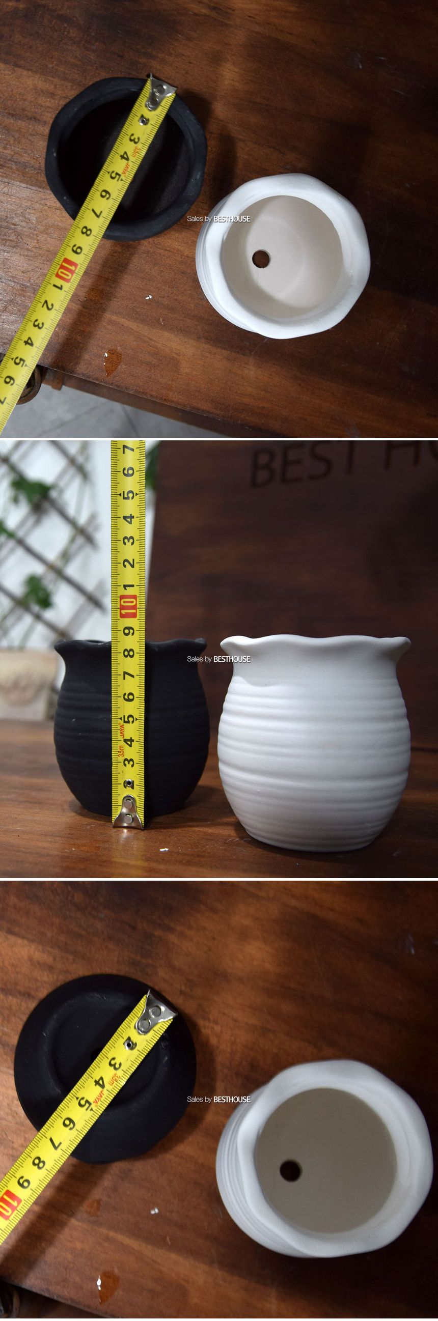 (화이트) 더플라워포터리 미니토분 프릴 단지 8x8cm/화분/토분/인테리어/인테리어화분/인테리어토분/분갈이