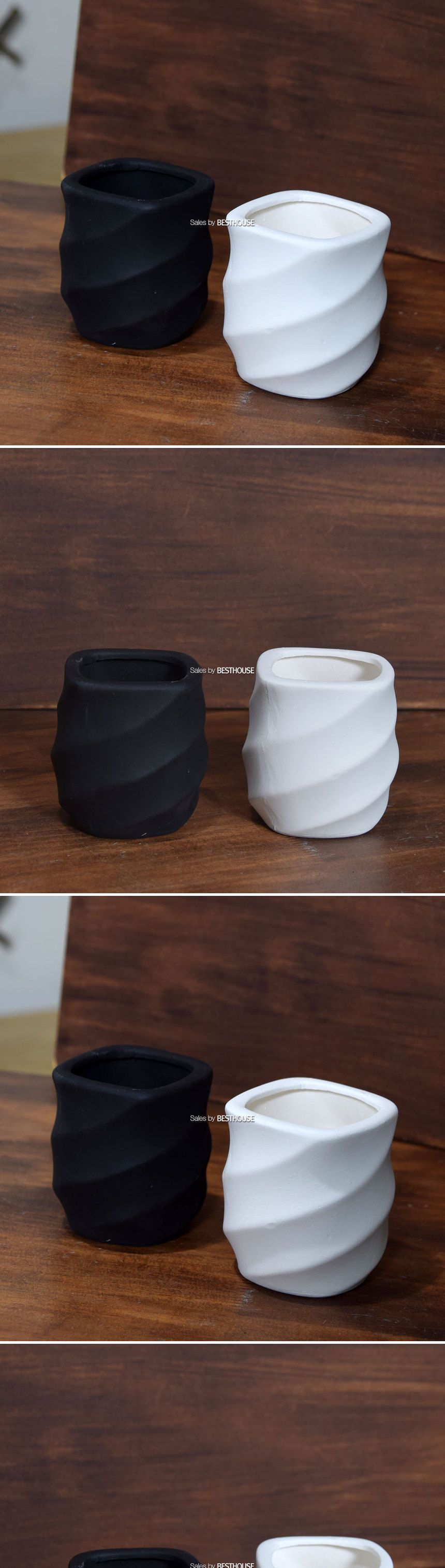 (블랙) 더플라워포터리 미니토분 스파이럴실린더 7x8cm/화분/토분/인테리어/인테리어화분/인테리어토분/분