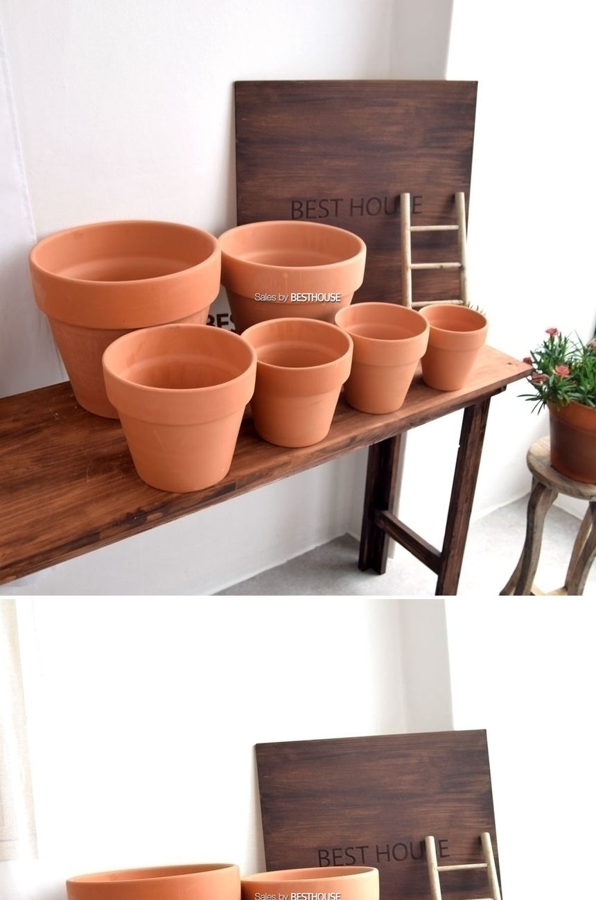 더플라워포터리 모던 브라운 표준형 토분 D18 18x16cm/화분/흙화분/토분/예쁜화분/디자인화분/인테리어화분